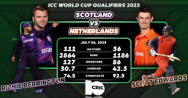 NED vs SCO Super Sixes Match 8, ICC Cricket World Cup Qualifiers 2023